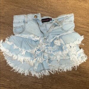 Frayed Denim Mini Shorts